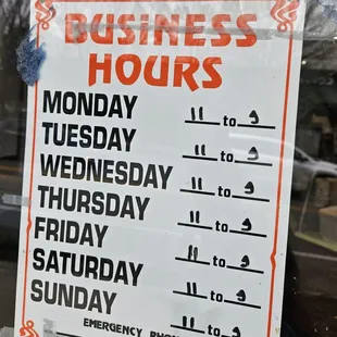 business hours