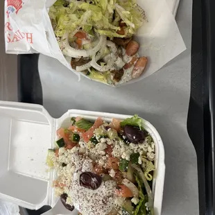 Classic Gyro and small Greek salad