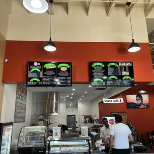 menus on the wall
