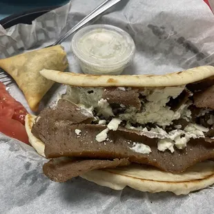 I added feta cheese to my large gyro.