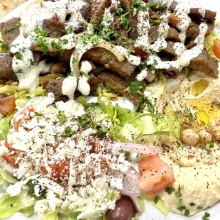 Lamb/beef gyro platter - theres a ton of rice under that PILE of meat!