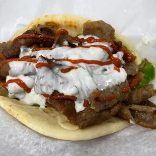 Gyro with added sriracha!