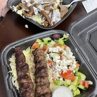 Kafta kabob plate and my hubby got the gyro plate. Excellent