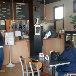 The welcoming interior of Gyro Guys.