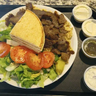 Rice pilaf plate w/ gyro meat