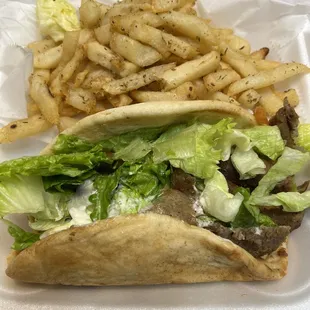 Gyro Wrap with fries