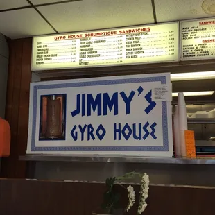 a sign for jimmy's gyro house