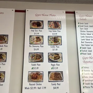 menu and prices