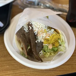 Half Chicken Gyro + half Lamb Gyro