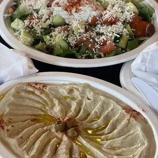 Hummus Plate &amp; Greek Salad