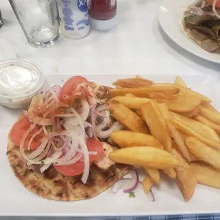 Chicken pita/ French fries