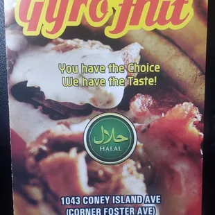 the menu for the restaurant