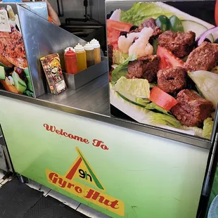 a display of a variety of food items