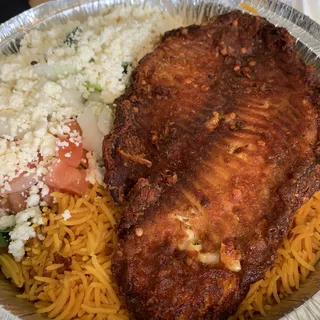 Fish Over Rice Platter