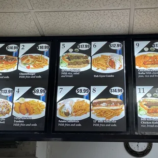 menus and prices