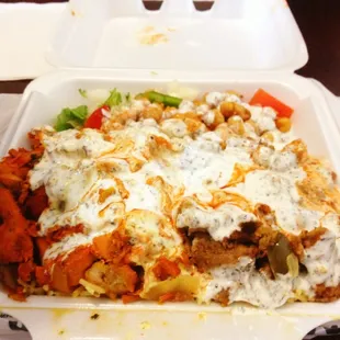 Chicken and lamb combo over rice