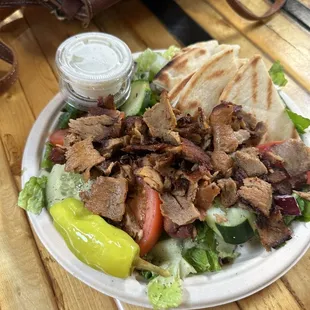 a plate of food on a table