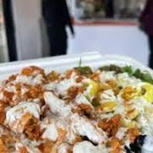 a close up of a salad