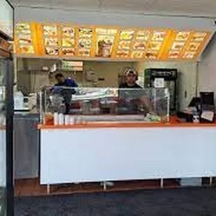 the inside of a restaurant