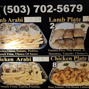 a menu for a restaurant