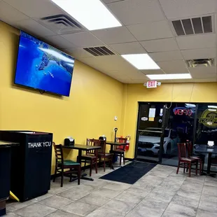 the inside of a restaurant