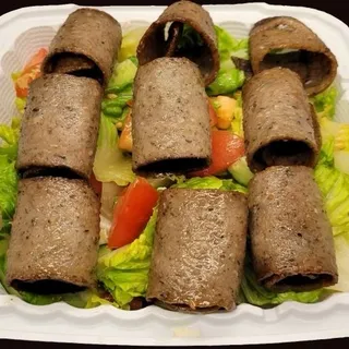 Lamb gyro over salad