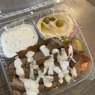 a meal in a plastic container