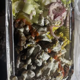 Combo plate with gyro and chicken