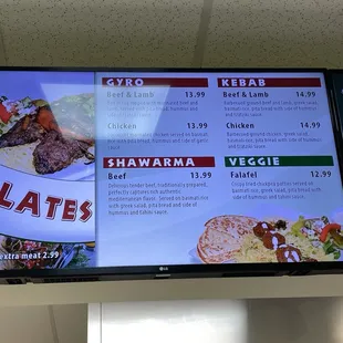 Plates menu