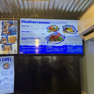 a menu and a menu board