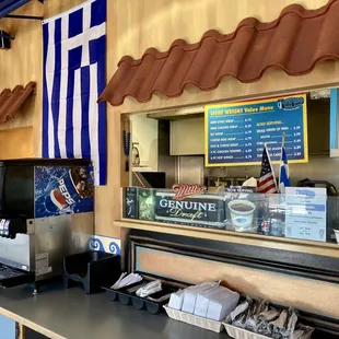 the counter and menus