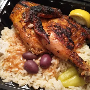 Roasted chicken dinner