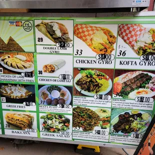 a variety of food items