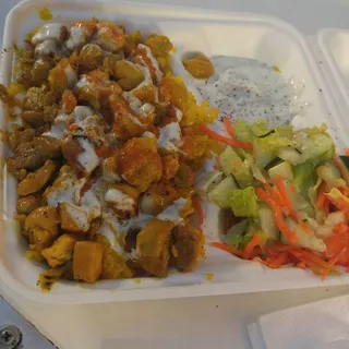 Falafel over rice plate