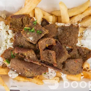 Greek fries with meat on top