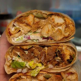 Chicken &amp; gyro saj shawarma