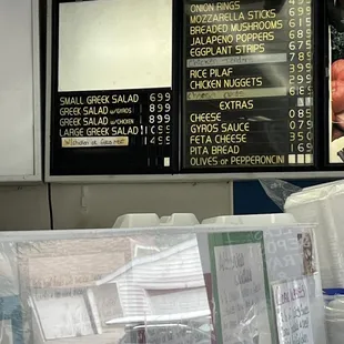 Menu salad appetizers