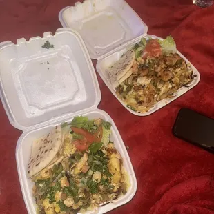 16. Chicken Shawarma &amp; 17. Chicken and Shrimp Fajita Plate