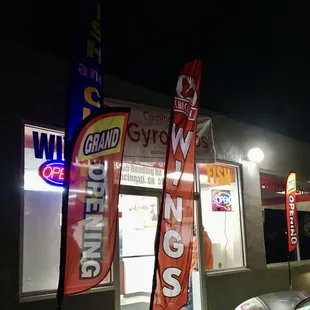 a car parked in front of a store
