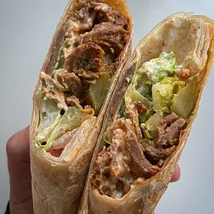 Beef and Lamb Gyro Shawarma Wrap