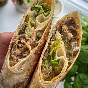 Gyro Shawarma Wrap - w/ garlic sauce and spicy sauce