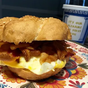 Bacon Egg &amp; Cheese on a Home Made Kaiser Roll !!!