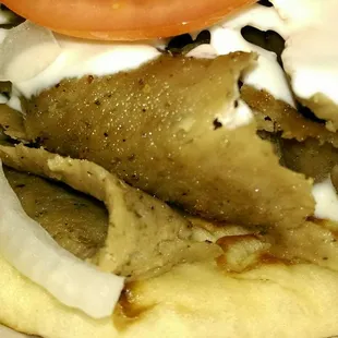 Let's get up close with the gyro meat, nice.