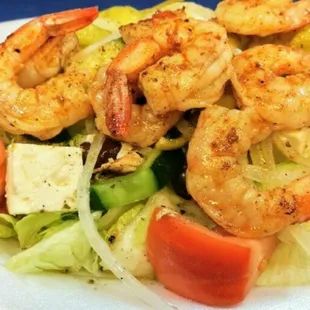 Grilled shrimp salad