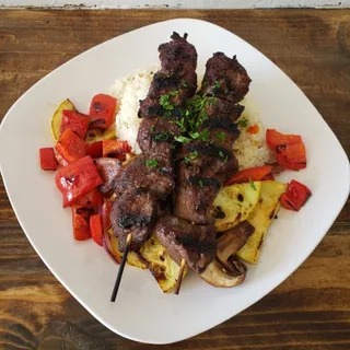 Tenderloin Steak Souvlaki Plate