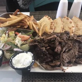 Gyros Beef and Lamb Open Face Sandwich