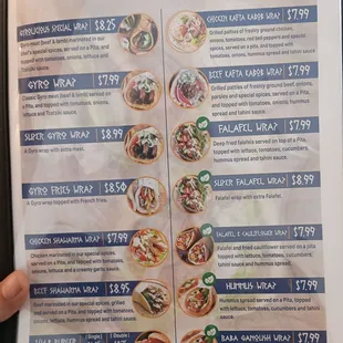 Menu items