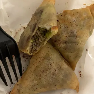 Samosas.  Good, but seems expensive for the portion size