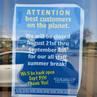 They are on summer vacation. Nice!