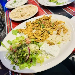 Chicken Shawarma, Garlic Dip and Hummus